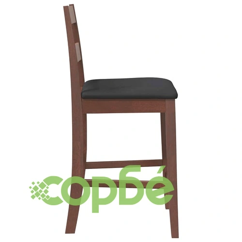 Елегантни бар столове с възглавници от масивно каучуково дърво - комплект 2 бр, кафяви ➤ топ цена ➤ sorbe.bg