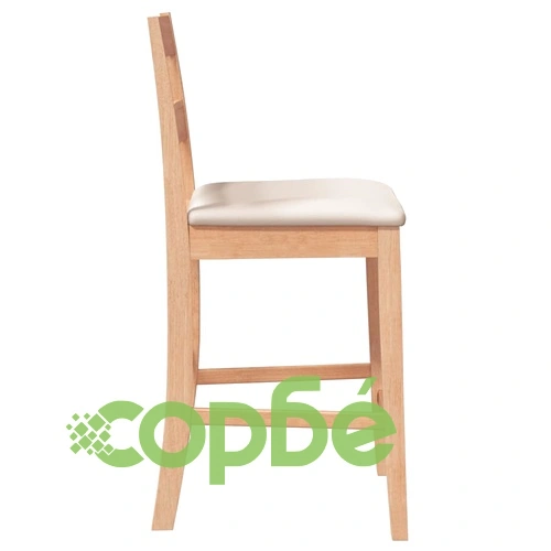 Бар столове от масивно каучуково дърво с възглавници, комплект 2 бр ➤ топ цена ➤ sorbe.bg