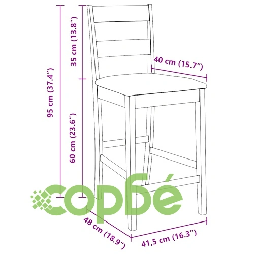 Бар столове с възглавници от масивно каучуково дърво - 2 бр., бели, 41,5 x 48 x 95 см ➤ топ цена ➤ sorbe.bg