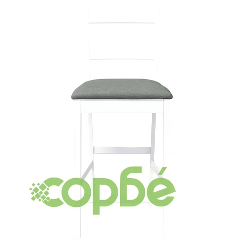 Бар столове с възглавници от масивно каучуково дърво - 2 бр., бели, 41,5 x 48 x 95 см ➤ топ цена ➤ sorbe.bg