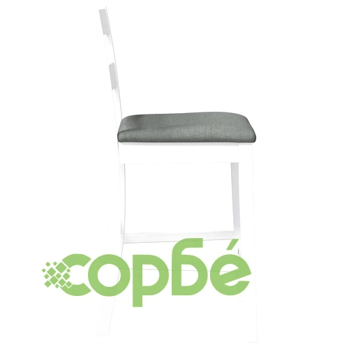 Бар столове с възглавници от масивно каучуково дърво - 2 бр., бели, 41,5 x 48 x 95 см ➤ топ цена ➤ sorbe.bg