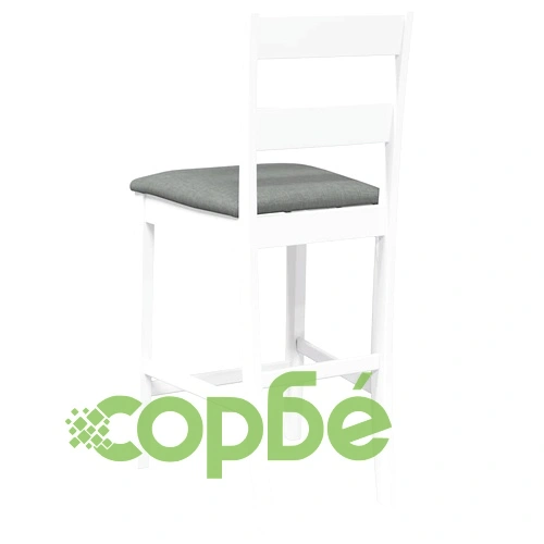 Бар столове с възглавници от масивно каучуково дърво - 2 бр., бели, 41,5 x 48 x 95 см ➤ топ цена ➤ sorbe.bg