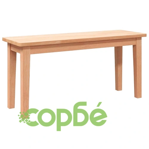 Дървена пейка от масивно каучуково дърво 90 x 30 x 45 см - Естествен цвят ➤ топ цена ➤ sorbe.bg