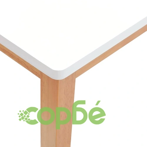 Дървена пейка от масивно каучуково дърво 110 x 30 x 45 cm, натурален и бял цвят ➤ топ цена ➤ sorbe.bg