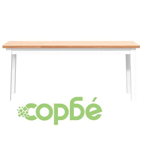 Пейка от масивно каучуково дърво 110 x 30 x 45 см в бяло ➤ топ цена ➤ sorbe.bg