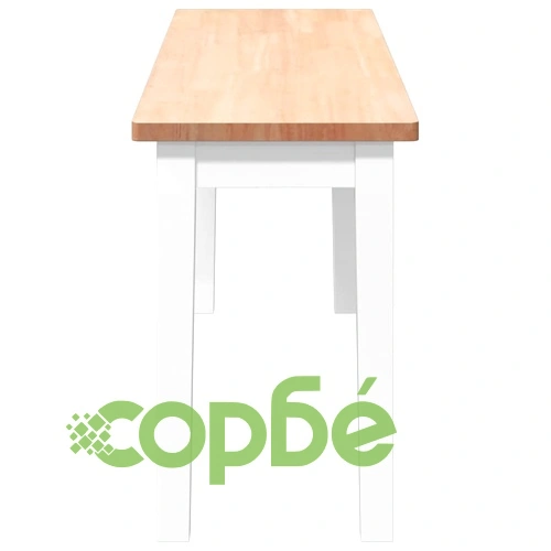 Пейка от масивно каучуково дърво 110 x 30 x 45 см в бяло ➤ топ цена ➤ sorbe.bg