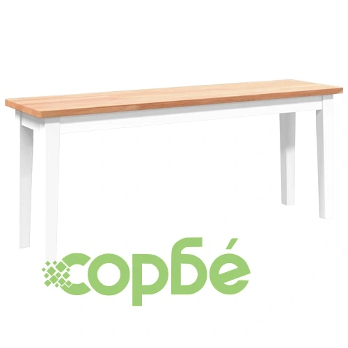 Пейка от масивно каучуково дърво 110 x 30 x 45 см в бяло ➤ топ цена ➤ sorbe.bg