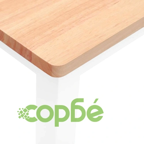 Пейка от масивно каучуково дърво 110 x 30 x 45 см в бяло ➤ топ цена ➤ sorbe.bg