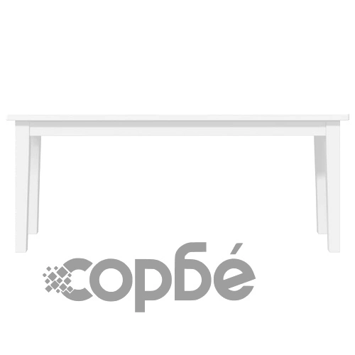 Елегантна Дървена Пейка 110 см - Бяла Масивна Каучукова Дървесина ➤ топ цена ➤ sorbe.bg