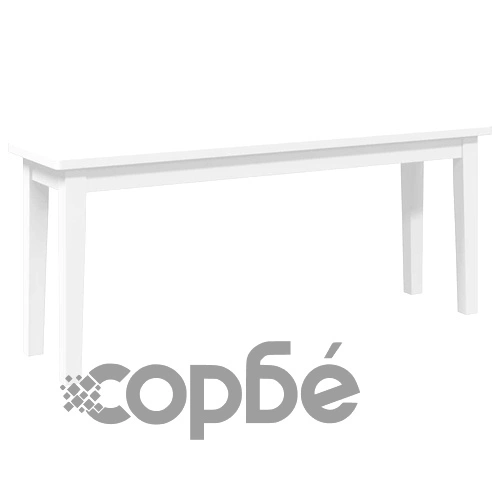 Елегантна Дървена Пейка 110 см - Бяла Масивна Каучукова Дървесина ➤ топ цена ➤ sorbe.bg