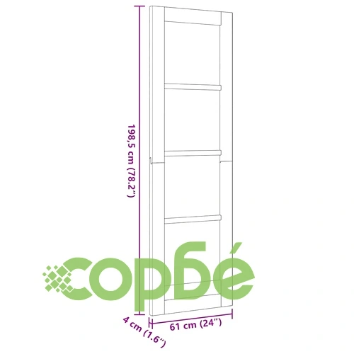 Интериорна врата ORKDAL с матово стъкло - бяла борова дървесина 61x198.5 см ➤ топ цена ➤ sorbe.bg