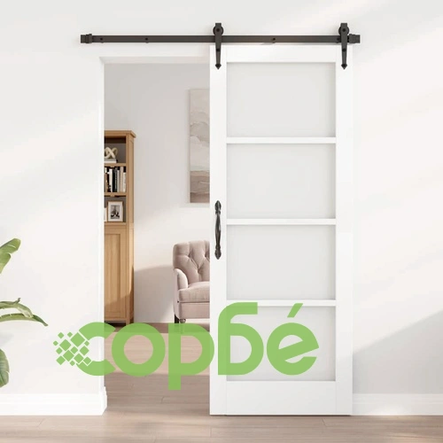 Вътрешна врата ORKDAL с матово стъкло от борова дървесина 78x202 см бяла ➤ топ цена ➤ sorbe.bg