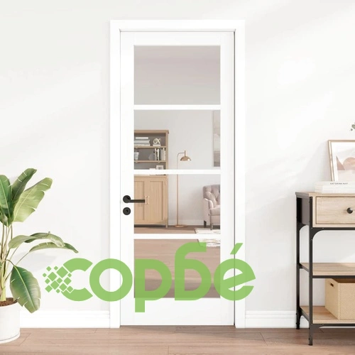 Вътрешна врата ORKDAL с матово стъкло от борова дървесина 78x202 см бяла ➤ топ цена ➤ sorbe.bg