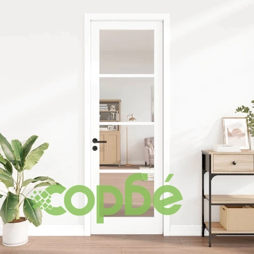 Вътрешна врата ORKDAL с матово стъкло - бяла борова дървесина 78x232 см ➤ топ цена ➤ sorbe.bg