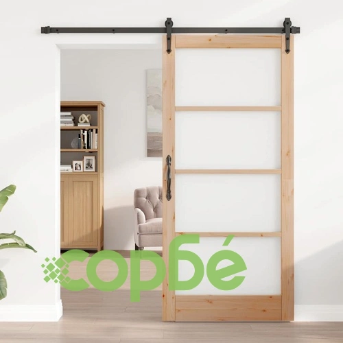 Интериорна врата ORKDAL с матово стъкло - масивна борова дървесина 93x202 см ➤ топ цена ➤ sorbe.bg