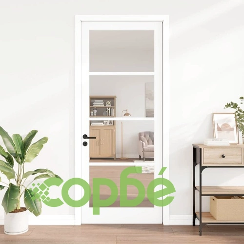 Интериорна врата с матово стъкло ORKDAL от масивна борова дървесина бяла 93x232x4 см ➤ топ цена ➤ sorbe.bg