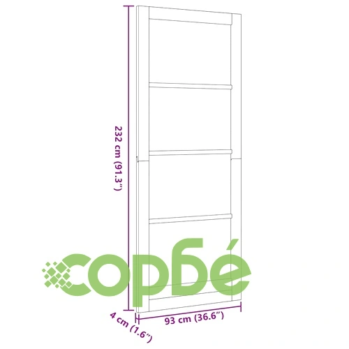 Интериорна врата с матово стъкло ORKDAL от масивна борова дървесина бяла 93x232x4 см ➤ топ цена ➤ sorbe.bg