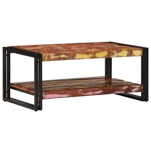 Масичка за кафе Multicolour 90x50x38 см от Масивно Рециклирано Дърво и Желязо