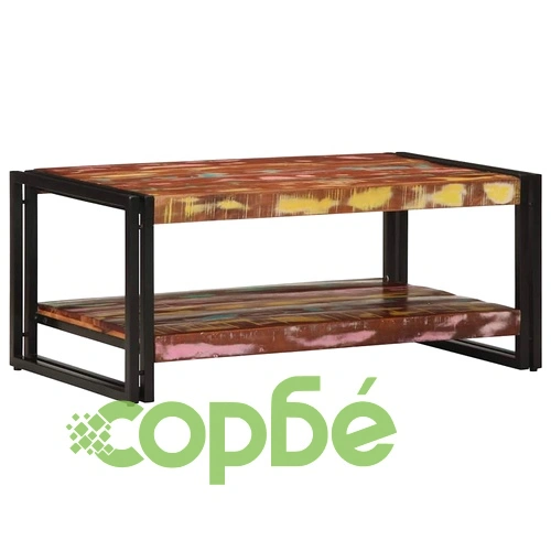 Масичка за кафе Multicolour 90x50x38 см от Масивно Рециклирано Дърво и Желязо ➤ топ цена ➤ sorbe.bg