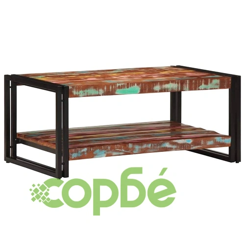 Масичка за кафе Multicolour 90x50x38 см от Масивно Рециклирано Дърво и Желязо ➤ топ цена ➤ sorbe.bg