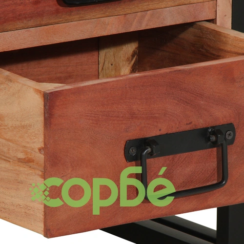 Нощно шкафче от масивна акациева дървесина 40x40x59 см с 3 чекмеджета ➤ топ цена ➤ sorbe.bg