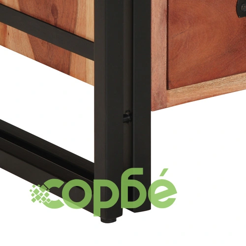 Нощно шкафче от масивна акациева дървесина 40x40x59 см с 3 чекмеджета ➤ топ цена ➤ sorbe.bg