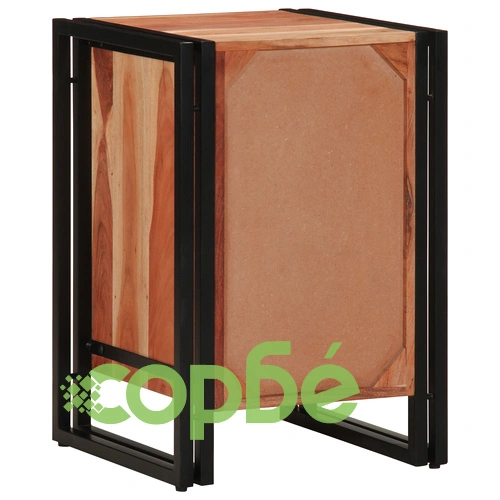 Нощно шкафче от масивна акациева дървесина 40x40x59 см с 3 чекмеджета ➤ топ цена ➤ sorbe.bg