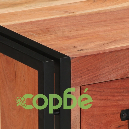 Нощно шкафче от масивна акациева дървесина 40x40x59 см с 3 чекмеджета ➤ топ цена ➤ sorbe.bg