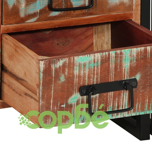 Нощно шкафче от масивно регенерирано дърво с три чекмеджета 40x35x50 см ➤ топ цена ➤ sorbe.bg