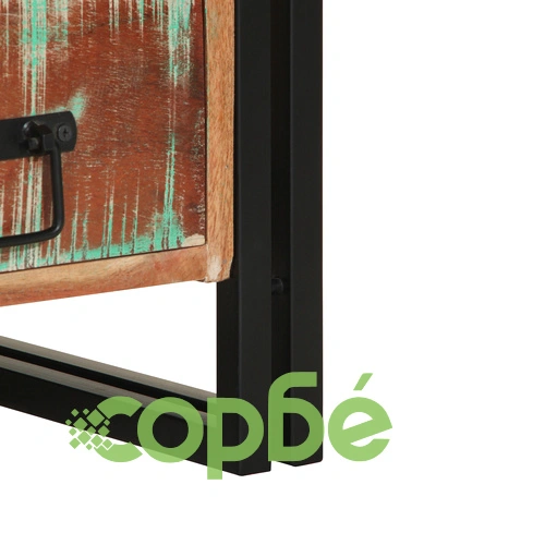 Нощно шкафче от масивно регенерирано дърво с три чекмеджета 40x35x50 см ➤ топ цена ➤ sorbe.bg