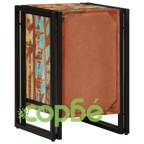 Нощно шкафче от масивно регенерирано дърво с три чекмеджета 40x35x50 см ➤ топ цена ➤ sorbe.bg