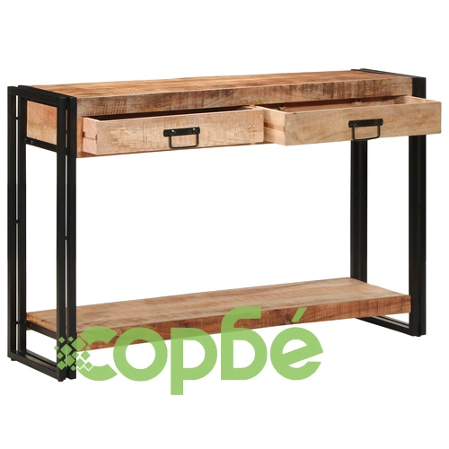 Конзолна маса от масивно необработено мангово дърво 120x33x75 см ➤ топ цена ➤ sorbe.bg