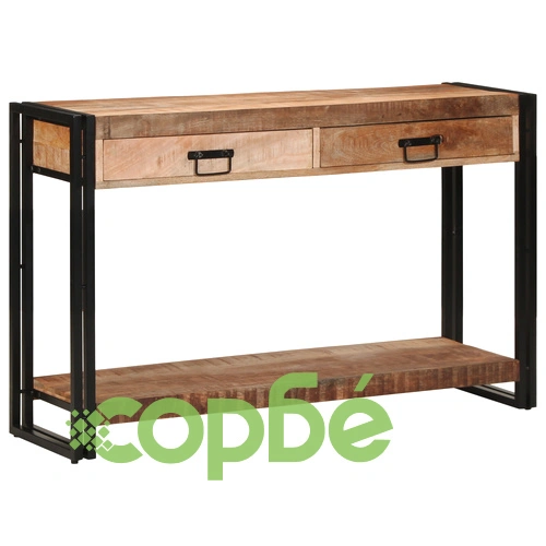 Конзолна маса от масивно необработено мангово дърво 120x33x75 см ➤ топ цена ➤ sorbe.bg