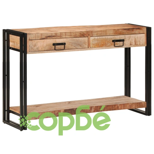 Конзолна маса от масивно необработено мангово дърво 120x33x75 см ➤ топ цена ➤ sorbe.bg