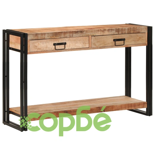 Конзолна маса от масивно необработено мангово дърво 120x33x75 см ➤ топ цена ➤ sorbe.bg