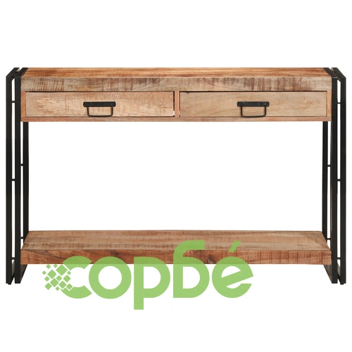 Конзолна маса от масивно необработено мангово дърво 120x33x75 см ➤ топ цена ➤ sorbe.bg