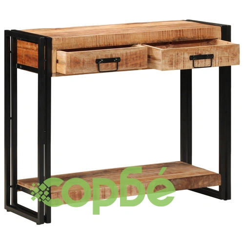 Конзолна маса от масивно манго дърво 90x33x75 см с текстурирано покритие ➤ топ цена ➤ sorbe.bg