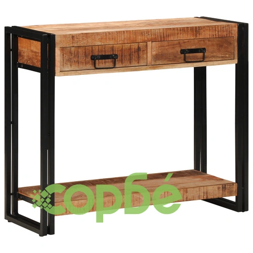 Конзолна маса от масивно манго дърво 90x33x75 см с текстурирано покритие ➤ топ цена ➤ sorbe.bg