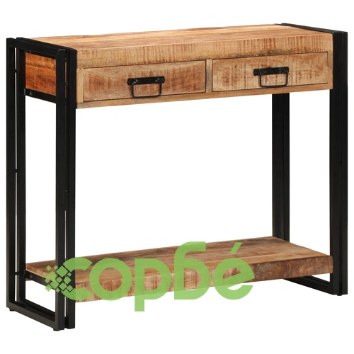 Конзолна маса от масивно манго дърво 90x33x75 см с текстурирано покритие ➤ топ цена ➤ sorbe.bg