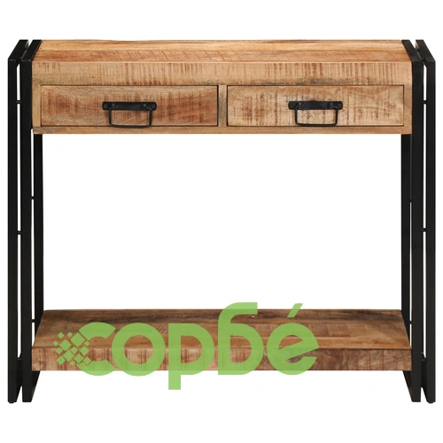 Конзолна маса от масивно манго дърво 90x33x75 см с текстурирано покритие ➤ топ цена ➤ sorbe.bg