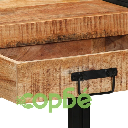 Конзолна маса от масивно манго дърво 90x33x75 см с текстурирано покритие ➤ топ цена ➤ sorbe.bg