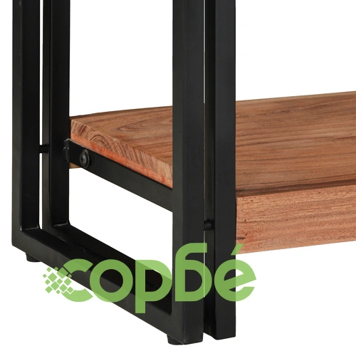 Конзолна маса от масивна акациева дървесина и метал - Черна 90x33x75 см ➤ топ цена ➤ sorbe.bg