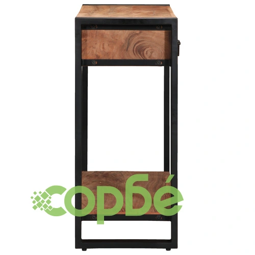 Конзолна маса от масивна акациева дървесина и метал - Черна 90x33x75 см ➤ топ цена ➤ sorbe.bg