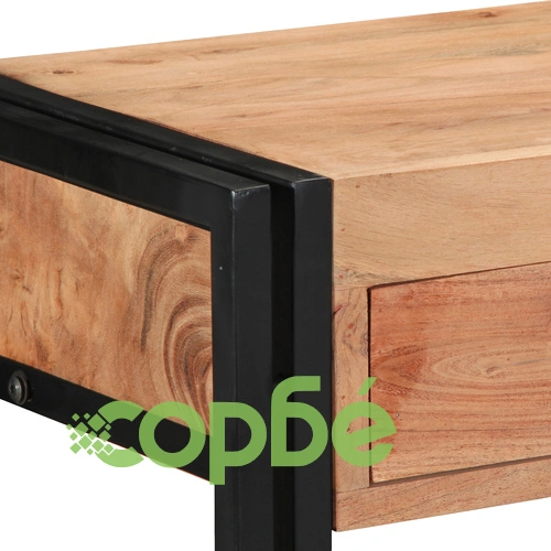 Конзолна маса от масивна акациева дървесина и метал - Черна 90x33x75 см ➤ топ цена ➤ sorbe.bg