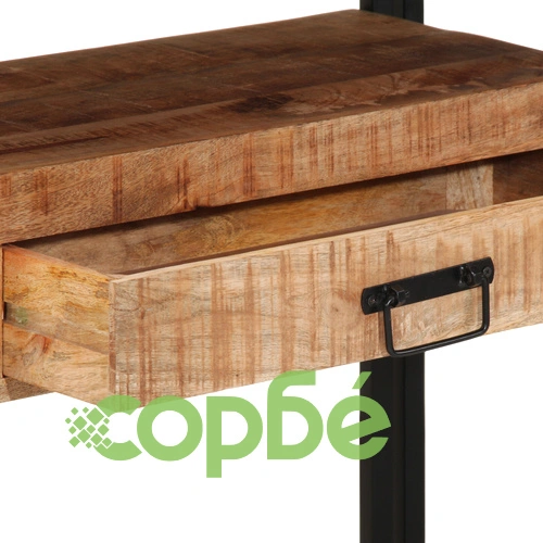 Шкаф с Чекмеджета Черен 120x33x75 см от Масивно Манго Дърво и Метал ➤ топ цена ➤ sorbe.bg