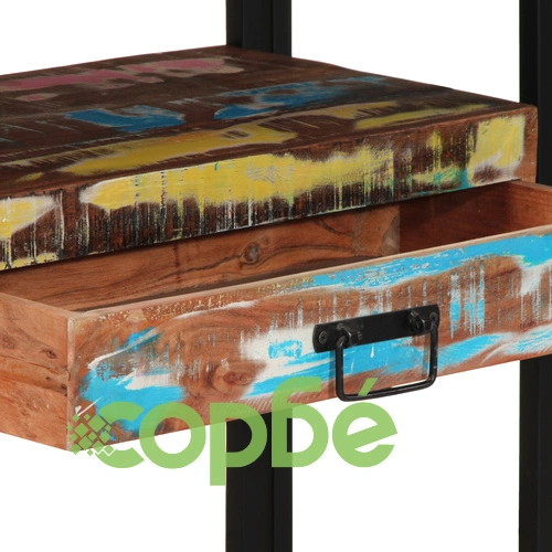 Комплект крайни масички от рециклирана дървесина и метал, многоцветни, 120x33x75 см ➤ топ цена ➤ sorbe.bg