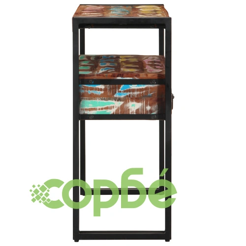 Комплект от 2 крайни масички от регенерирано дърво и метал, 90x33x75 см, многоцветни ➤ топ цена ➤ sorbe.bg