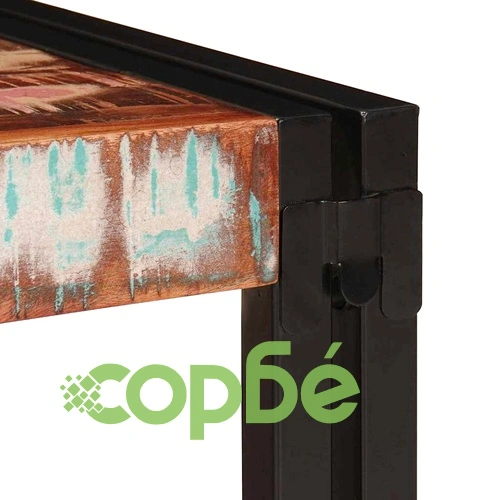 Поличка за баня от мангово дърво и желязо 100x50x23 см с 1 рафт ➤ топ цена ➤ sorbe.bg