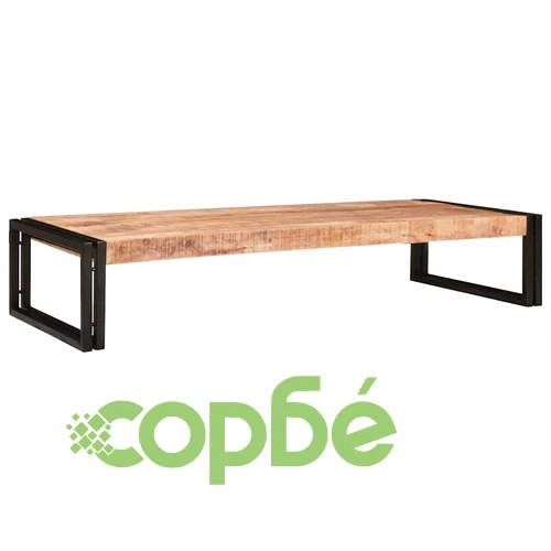 Рафт за баня от мангово дърво и желязо 120x50x23 см ➤ топ цена ➤ sorbe.bg