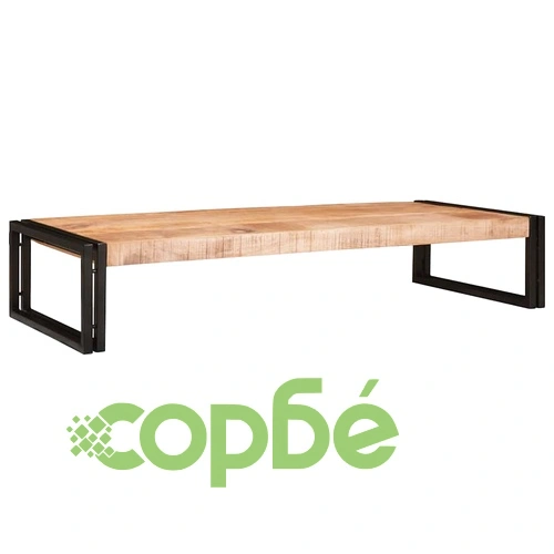 Рафт за баня от мангово дърво и желязо 120x50x23 см ➤ топ цена ➤ sorbe.bg